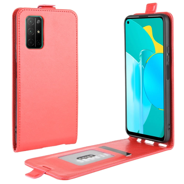 For Huawei Honor 30S R64 Texture Single Vertical Flip Leather Protective Case with Card Slots & Photo Frame