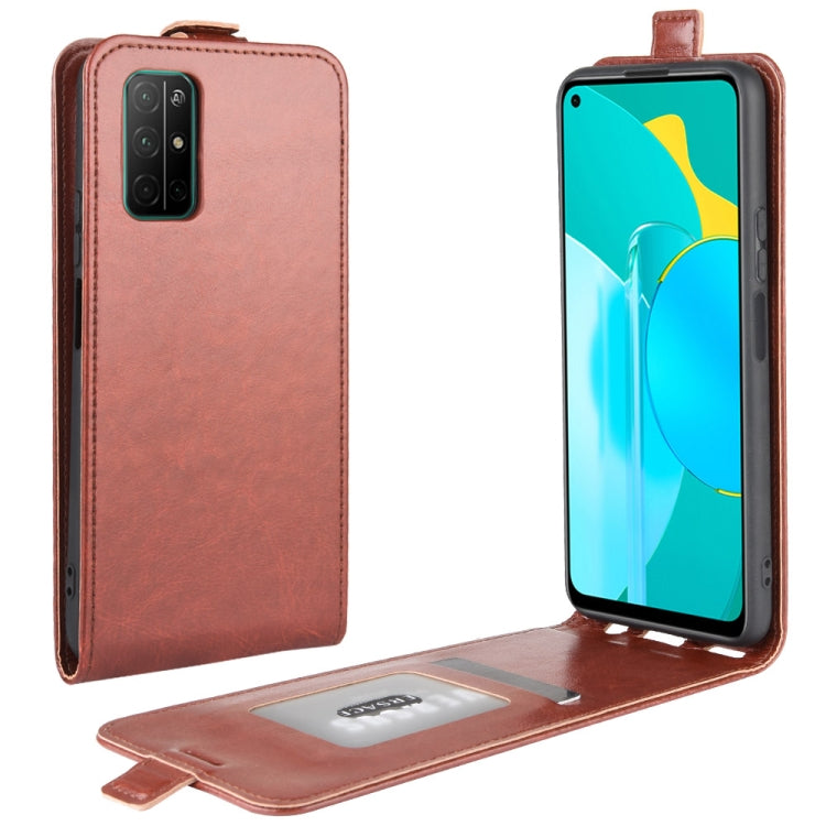 For Huawei Honor 30S R64 Texture Single Vertical Flip Leather Protective Case with Card Slots & Photo Frame