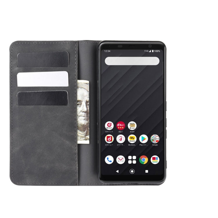 For Fujitsu Arrows Be4 F-41A Retro-skin Business Magnetic Suction Leather Case with Holder & Card Slots & Wallet