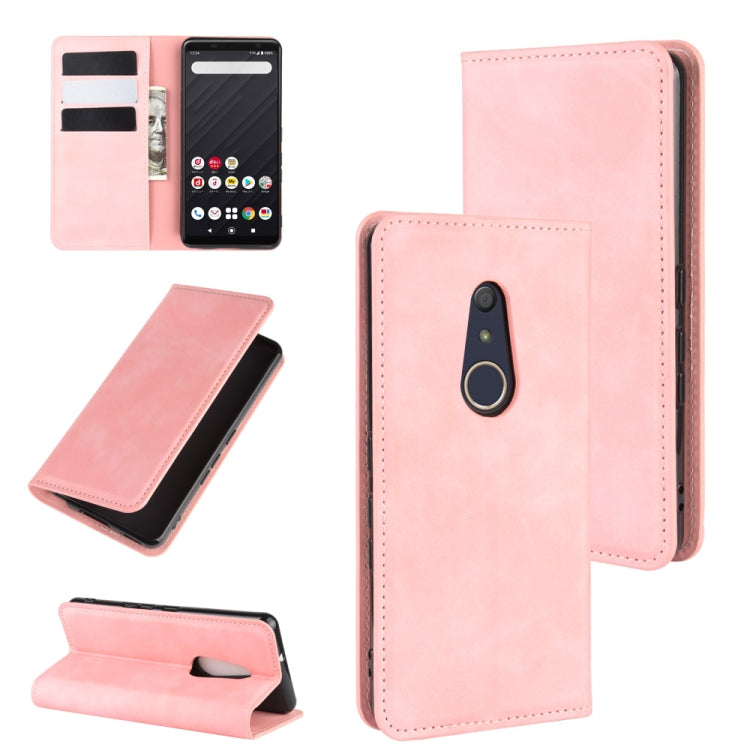 For Fujitsu Arrows Be4 F-41A Retro-skin Business Magnetic Suction Leather Case with Holder & Card Slots & Wallet