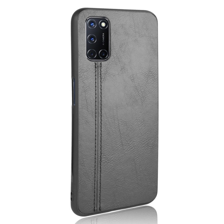 For Oppo A52 Shockproof Sewing Cow Pattern Skin PC + PU + TPU Case