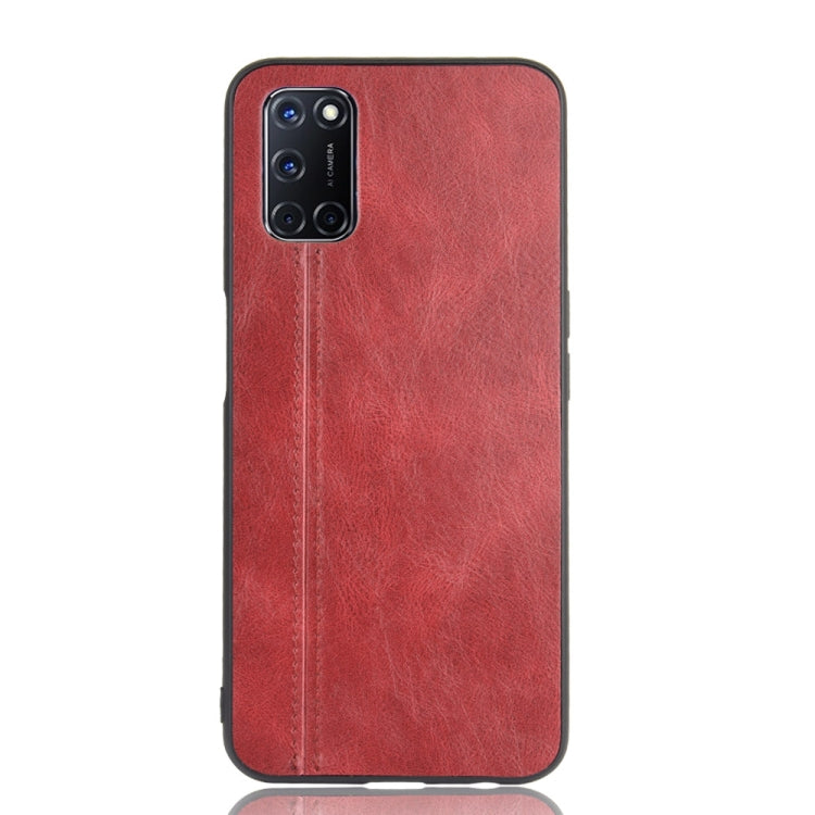 For Oppo A52 Shockproof Sewing Cow Pattern Skin PC + PU + TPU Case