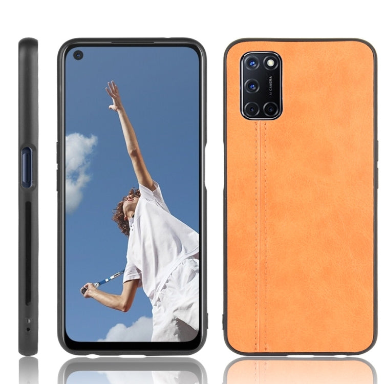For Oppo A52 Shockproof Sewing Cow Pattern Skin PC + PU + TPU Case