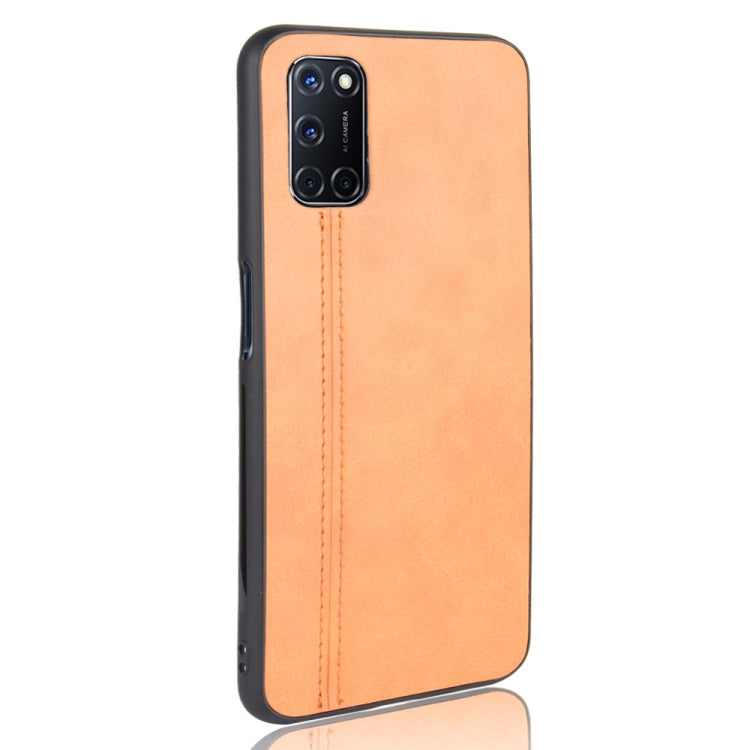 For Oppo A52 Shockproof Sewing Cow Pattern Skin PC + PU + TPU Case