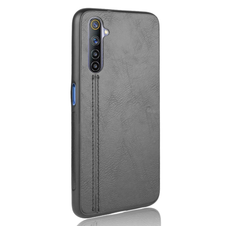 For Oppo Realme 6 Shockproof Sewing Cow Pattern Skin PC + PU + TPU Case