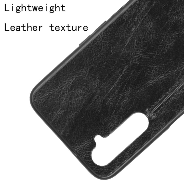 For Oppo Realme 6 Shockproof Sewing Cow Pattern Skin PC + PU + TPU Case
