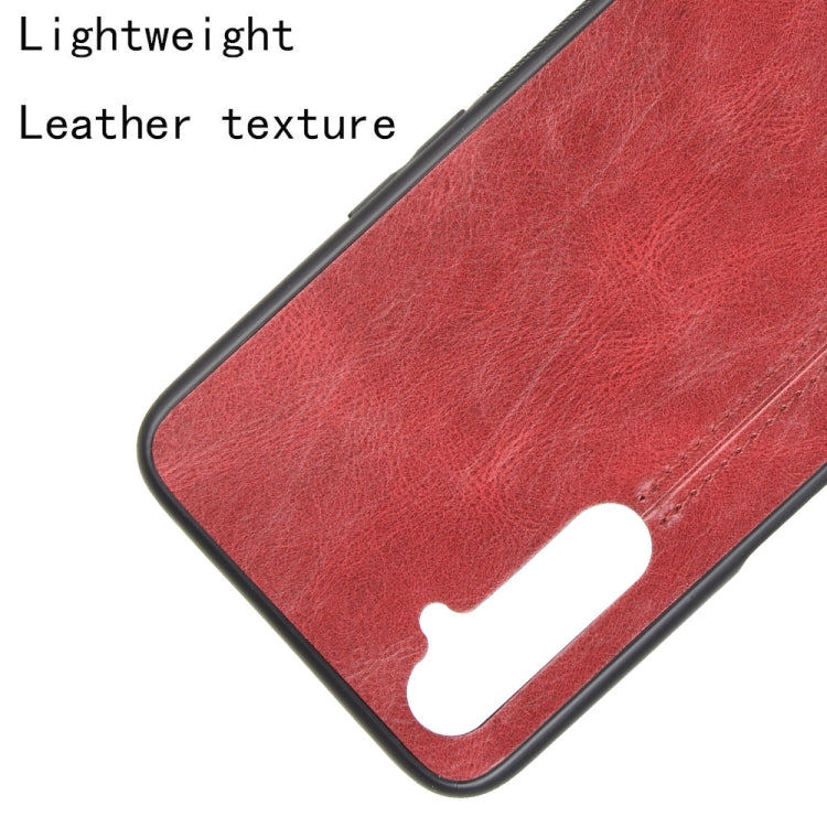 For Oppo Realme 6 Shockproof Sewing Cow Pattern Skin PC + PU + TPU Case