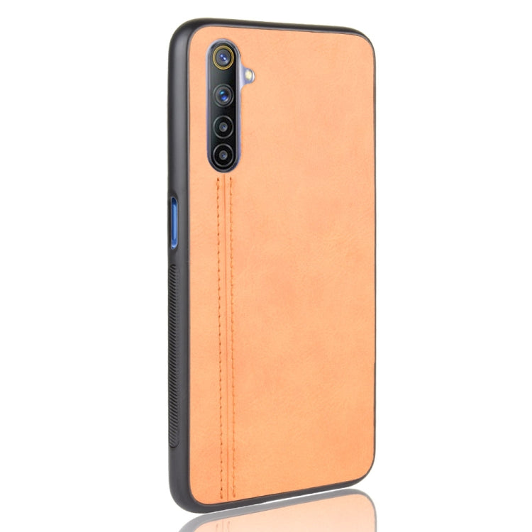 For Oppo Realme 6 Shockproof Sewing Cow Pattern Skin PC + PU + TPU Case