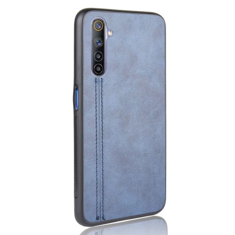 For Oppo Realme 6 Shockproof Sewing Cow Pattern Skin PC + PU + TPU Case
