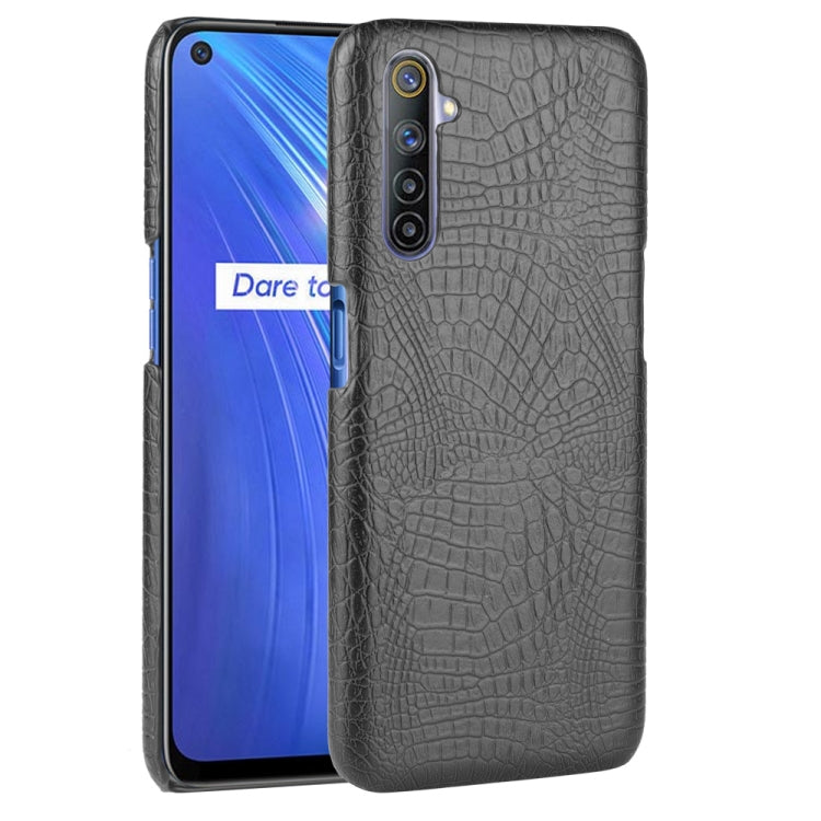 For Oppo Realme 6 Shockproof Crocodile Texture PC + PU Case