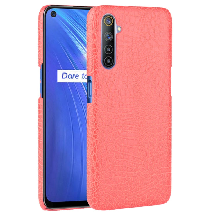 For Oppo Realme 6 Shockproof Crocodile Texture PC + PU Case
