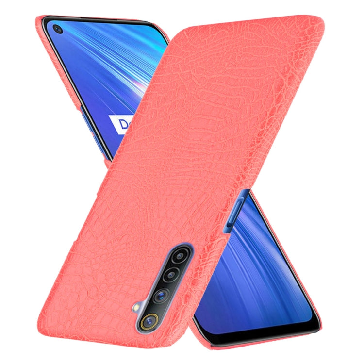 For Oppo Realme 6 Shockproof Crocodile Texture PC + PU Case