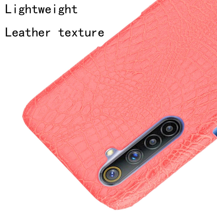 For Oppo Realme 6 Shockproof Crocodile Texture PC + PU Case