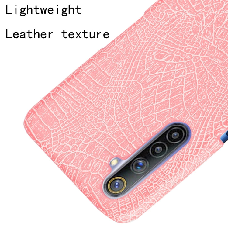 For Oppo Realme 6 Shockproof Crocodile Texture PC + PU Case