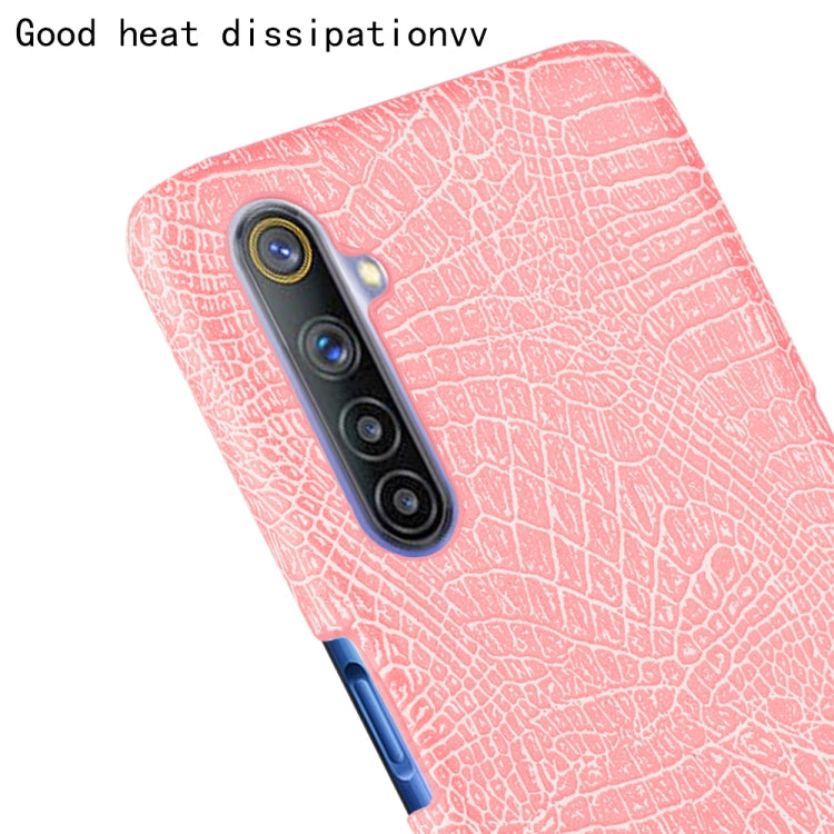 For Oppo Realme 6 Shockproof Crocodile Texture PC + PU Case