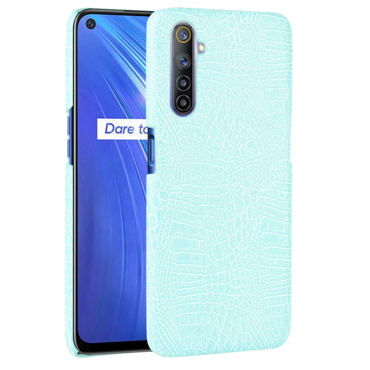 For Oppo Realme 6 Shockproof Crocodile Texture PC + PU Case