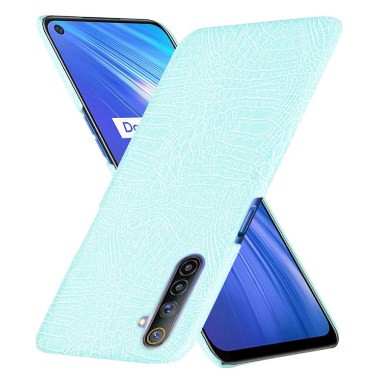 For Oppo Realme 6 Shockproof Crocodile Texture PC + PU Case