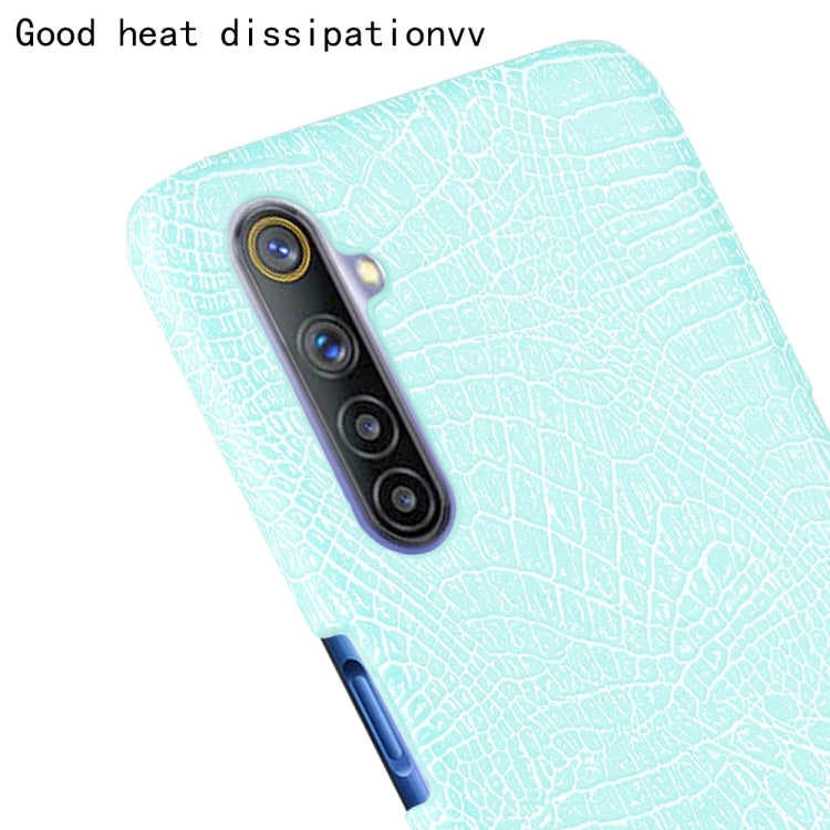 For Oppo Realme 6 Shockproof Crocodile Texture PC + PU Case
