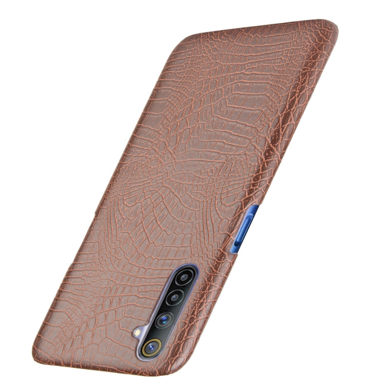 For Oppo Realme 6 Shockproof Crocodile Texture PC + PU Case
