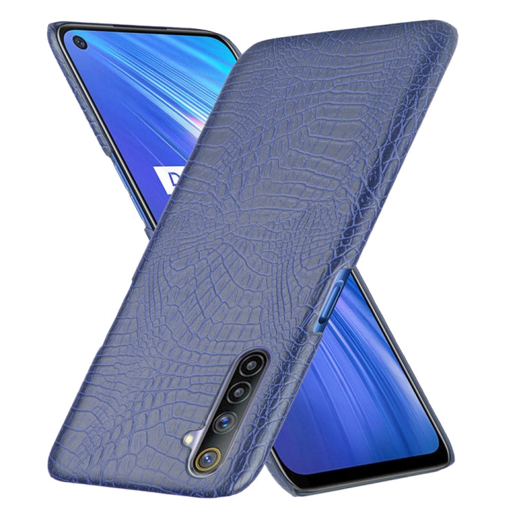 For Oppo Realme 6 Shockproof Crocodile Texture PC + PU Case