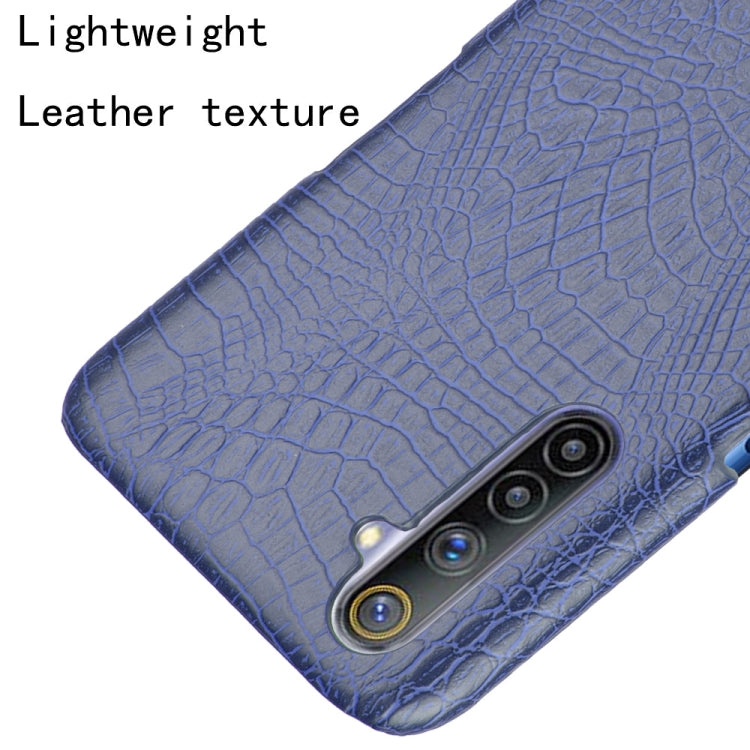 For Oppo Realme 6 Shockproof Crocodile Texture PC + PU Case