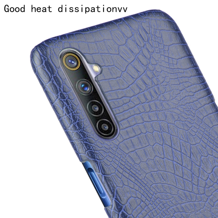 For Oppo Realme 6 Shockproof Crocodile Texture PC + PU Case
