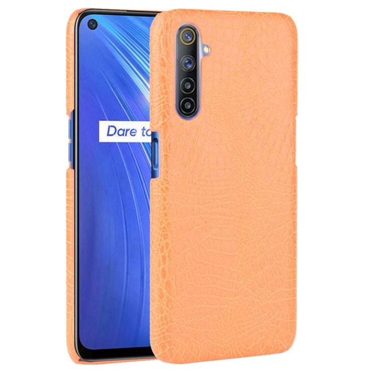 For Oppo Realme 6 Shockproof Crocodile Texture PC + PU Case