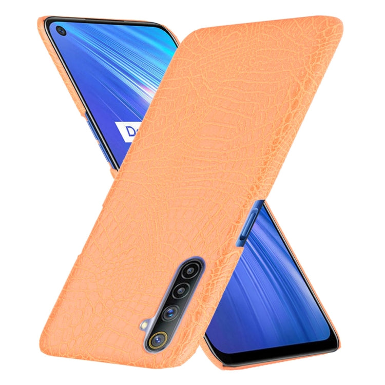For Oppo Realme 6 Shockproof Crocodile Texture PC + PU Case