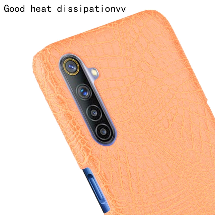 For Oppo Realme 6 Shockproof Crocodile Texture PC + PU Case