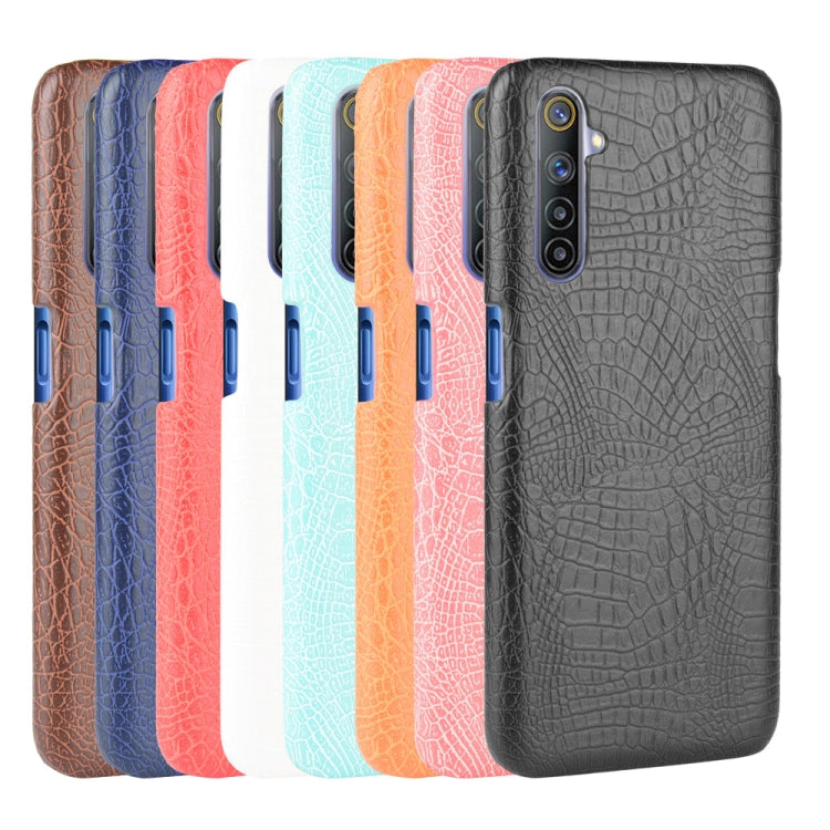For Oppo Realme 6 Shockproof Crocodile Texture PC + PU Case