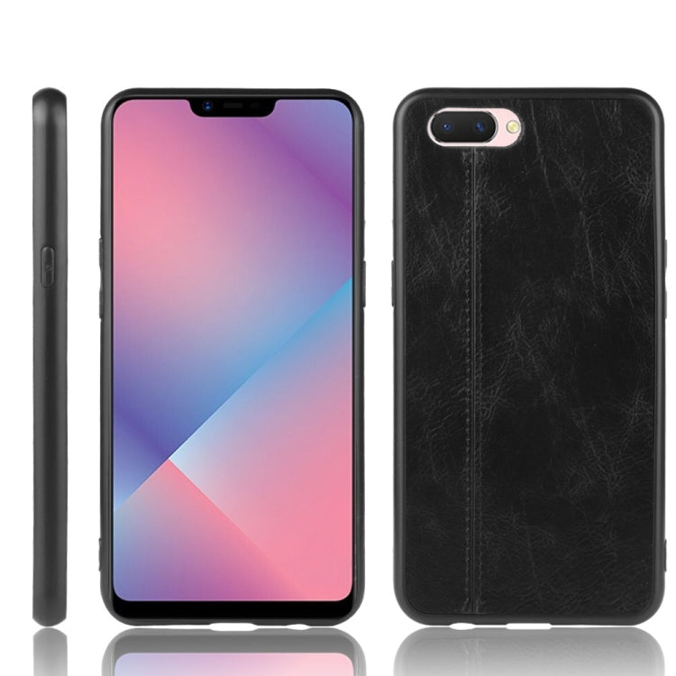 For Oppo A12e Shockproof Sewing Cow Pattern Skin PC + PU + TPU Case