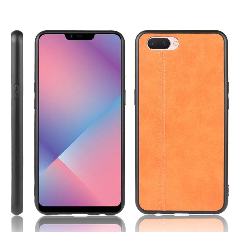For Oppo A12e Shockproof Sewing Cow Pattern Skin PC + PU + TPU Case