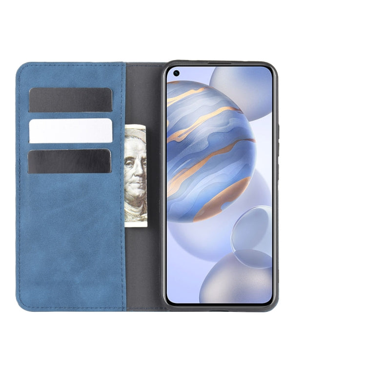 For Huawei Honor 30 Retro-skin Business Magnetic Suction Leather Case with Holder & Card Slots & Wallet