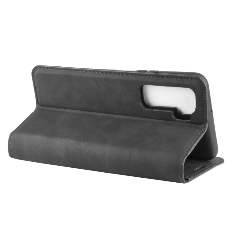 For Huawei Nova 7 SE Retro-skin Business Magnetic Suction Leather Case with Holder & Card Slots & Wallet