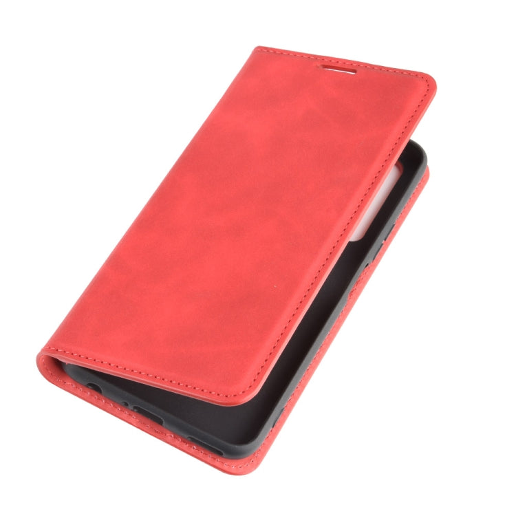 For Huawei Nova 7 SE Retro-skin Business Magnetic Suction Leather Case with Holder & Card Slots & Wallet