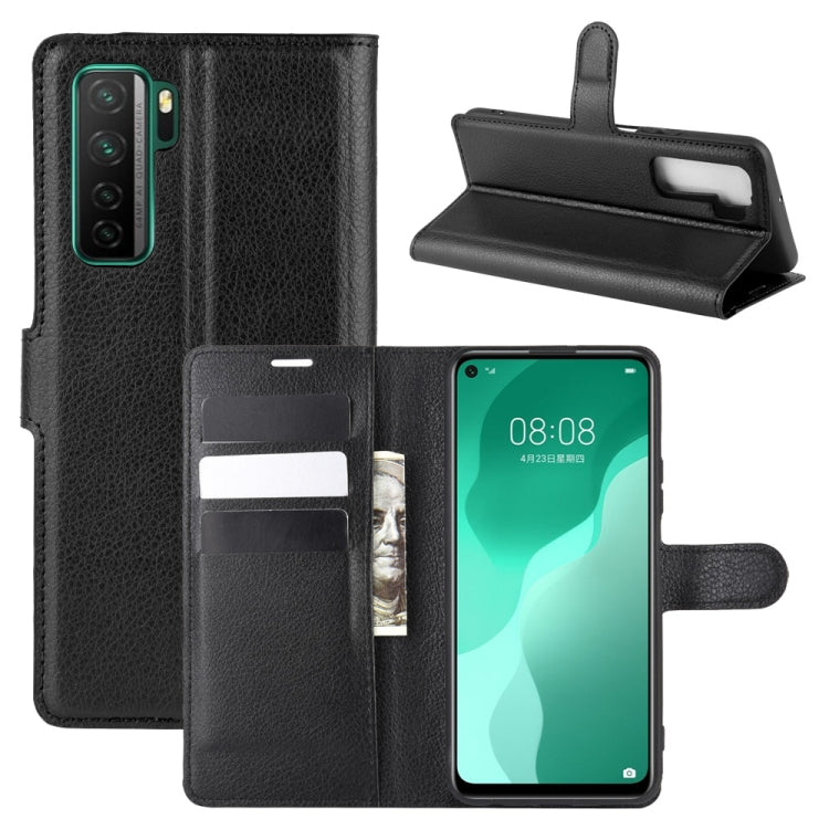 For Huawei Nova 7 SE Litchi Texture Horizontal Flip Protective Case with Holder & Card Slots & Wallet
