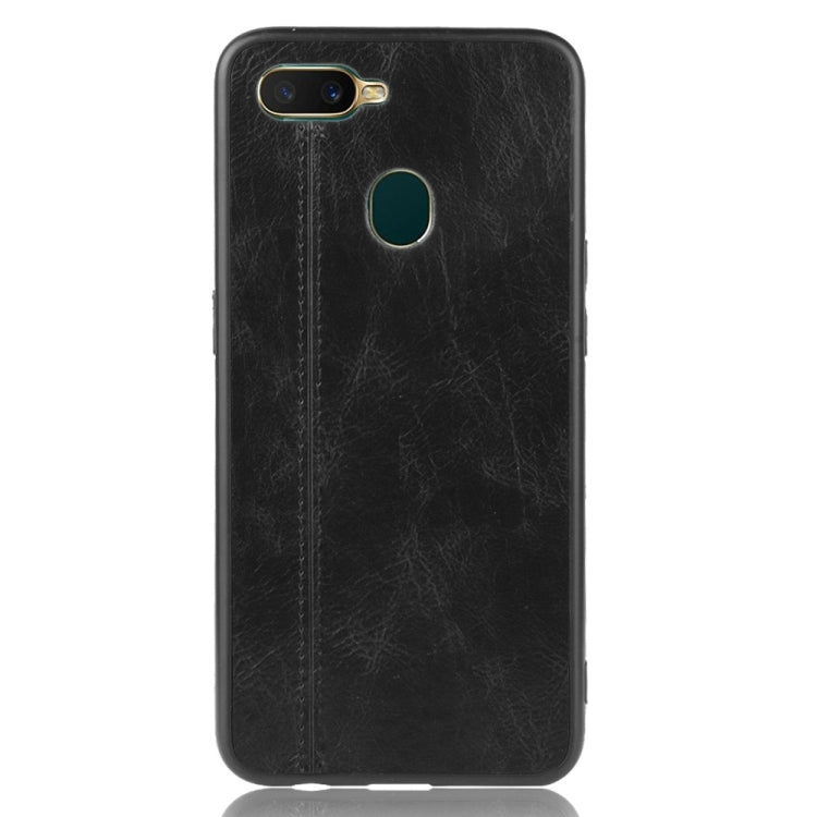 For Oppo A12 Shockproof Sewing Cow Pattern Skin PC + PU + TPU Case