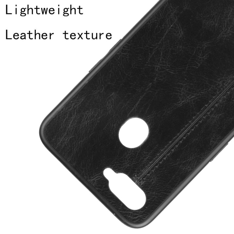 For Oppo A12 Shockproof Sewing Cow Pattern Skin PC + PU + TPU Case