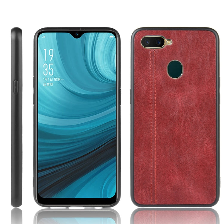For Oppo A12 Shockproof Sewing Cow Pattern Skin PC + PU + TPU Case