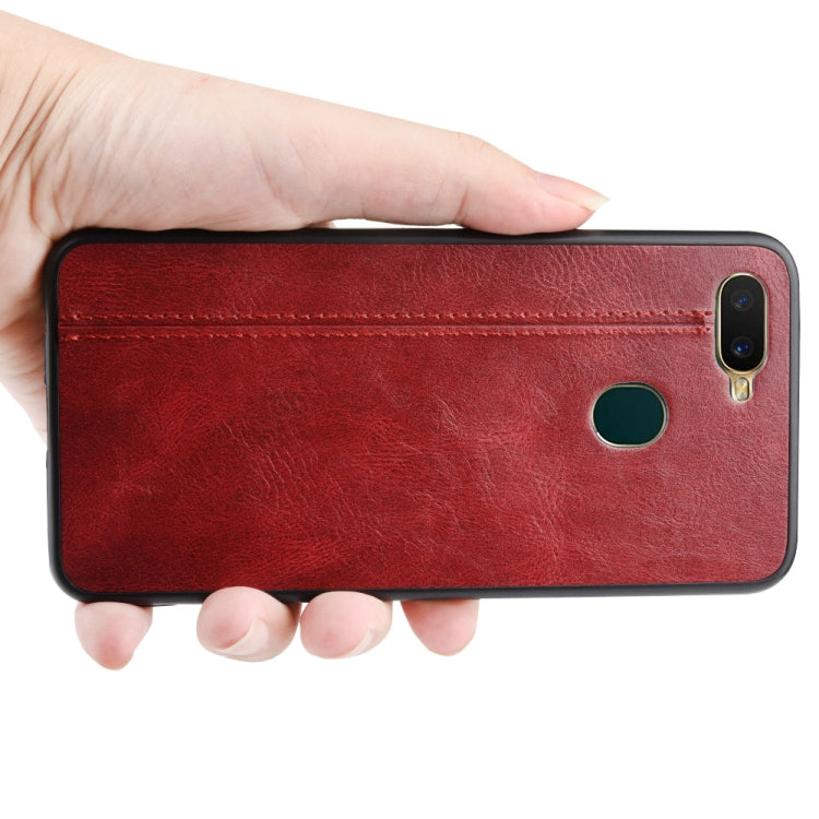 For Oppo A12 Shockproof Sewing Cow Pattern Skin PC + PU + TPU Case