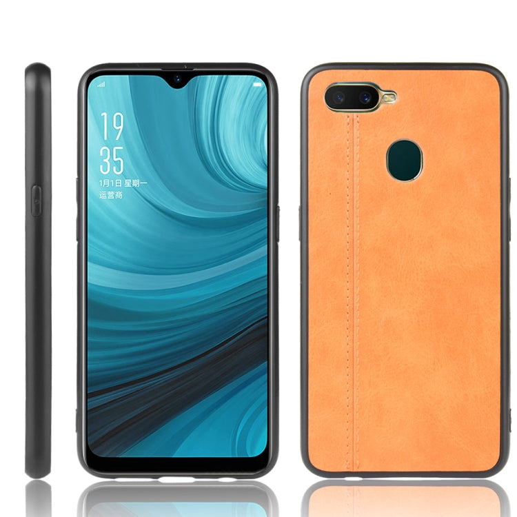 For Oppo A12 Shockproof Sewing Cow Pattern Skin PC + PU + TPU Case