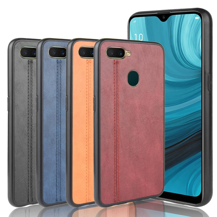 For Oppo A12 Shockproof Sewing Cow Pattern Skin PC + PU + TPU Case