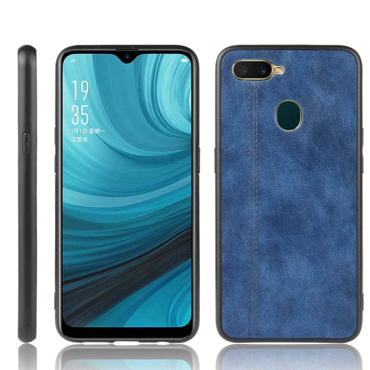 For Oppo A12 Shockproof Sewing Cow Pattern Skin PC + PU + TPU Case