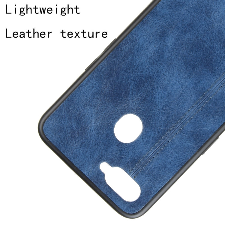 For Oppo A12 Shockproof Sewing Cow Pattern Skin PC + PU + TPU Case