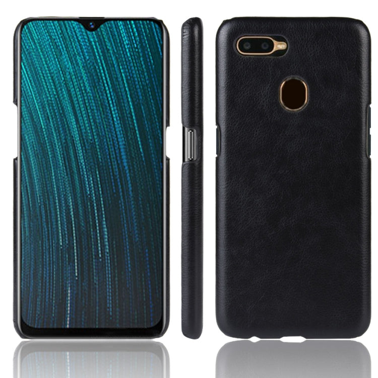 For Oppo A12 Shockproof Litchi Texture PC + PU Case