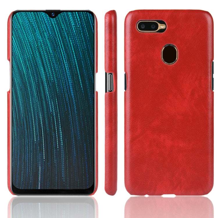 For Oppo A12 Shockproof Litchi Texture PC + PU Case