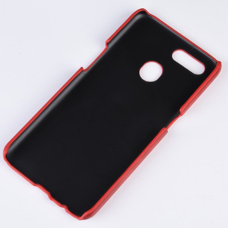 For Oppo A12 Shockproof Litchi Texture PC + PU Case