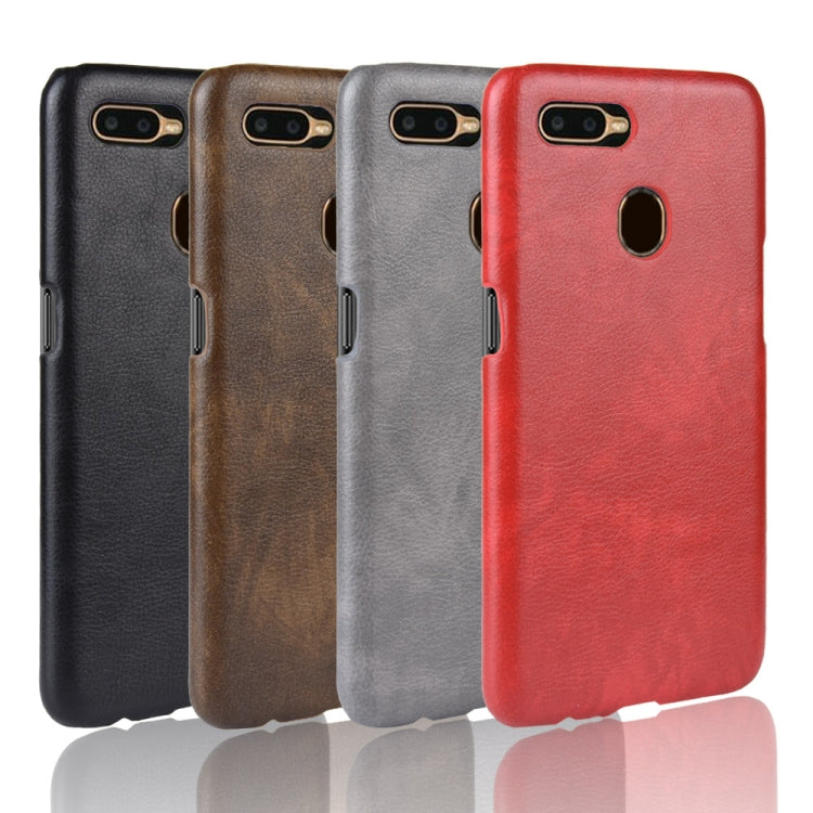 For Oppo A12 Shockproof Litchi Texture PC + PU Case