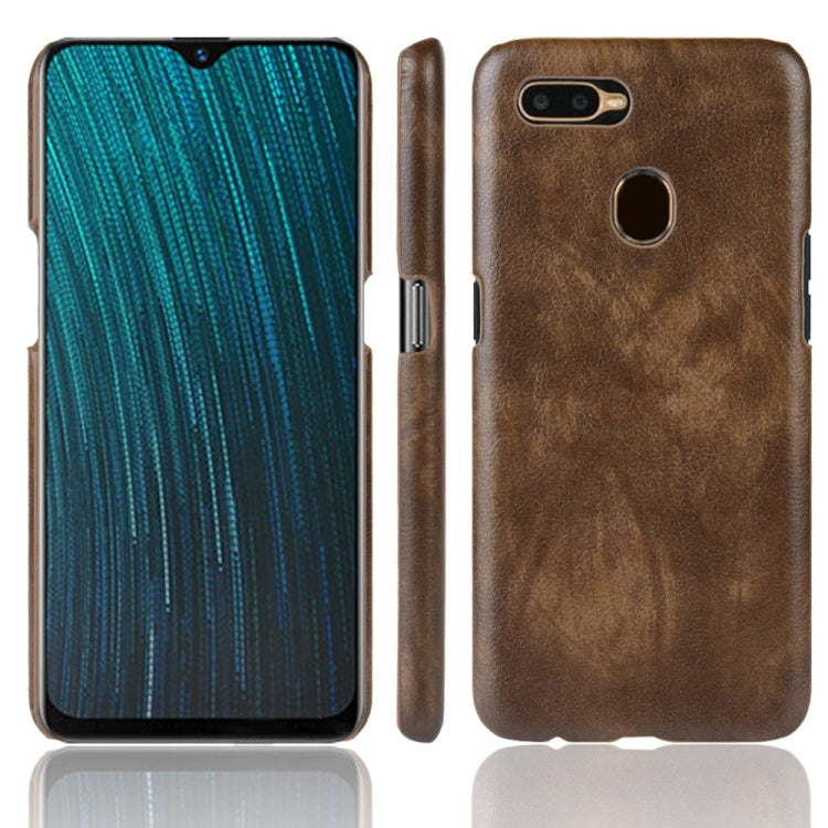 For Oppo A12 Shockproof Litchi Texture PC + PU Case