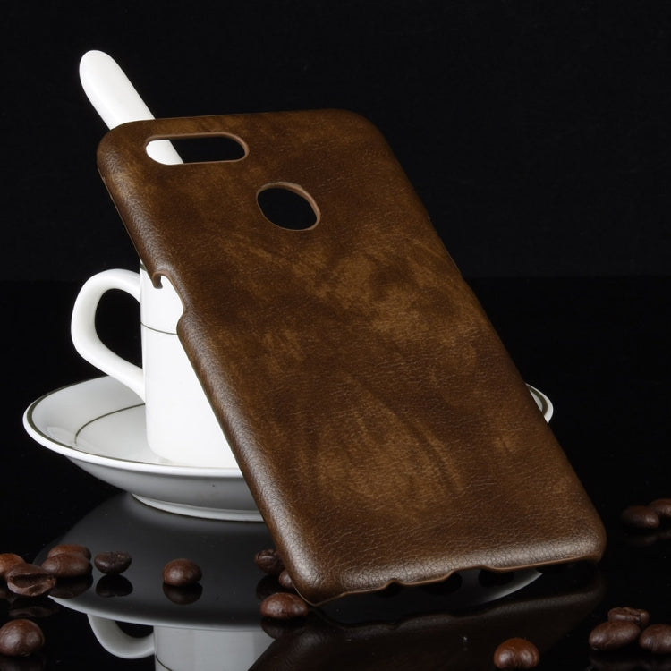 For Oppo A12 Shockproof Litchi Texture PC + PU Case